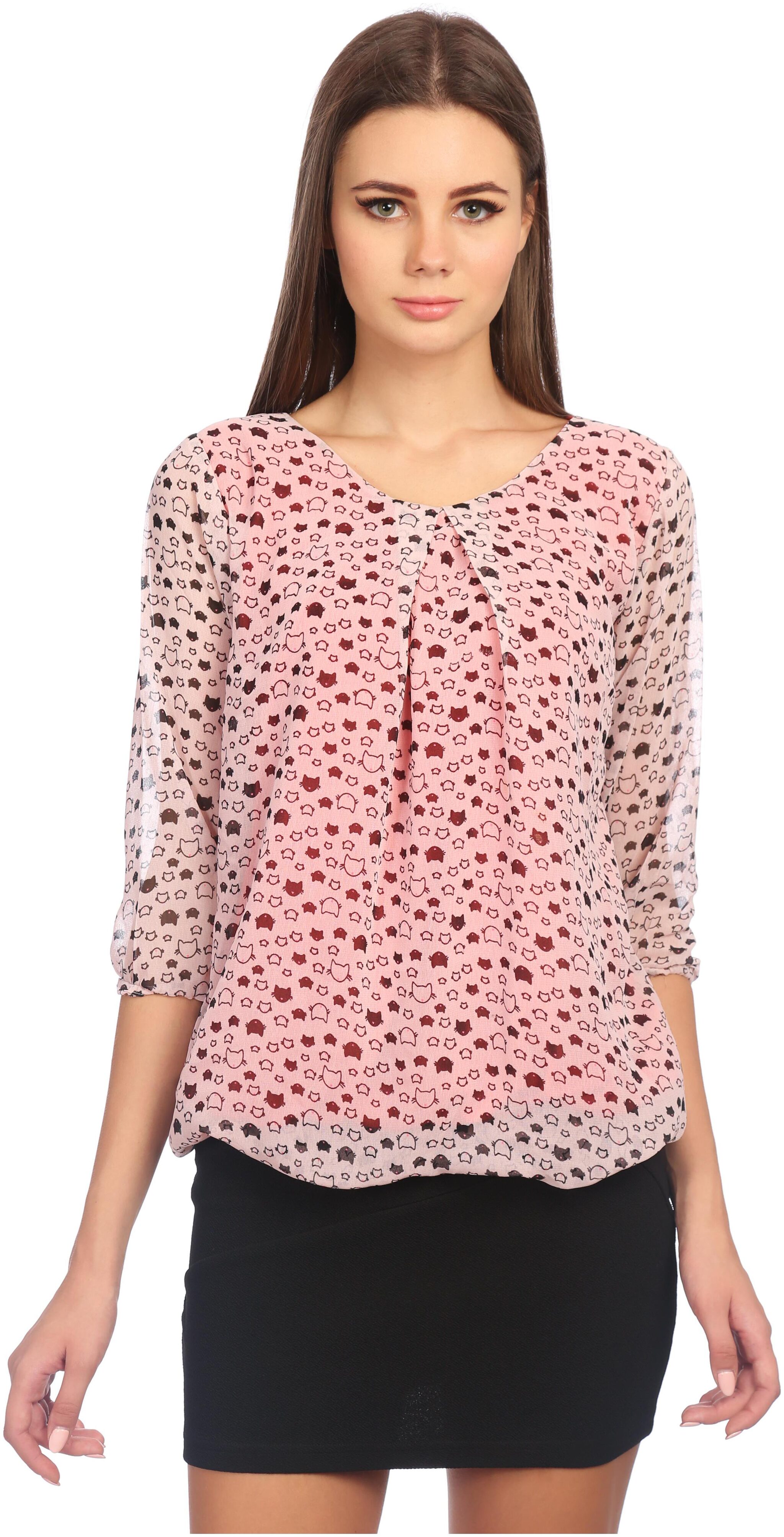 

TAARUUSH Women Printed Regular top - Pink