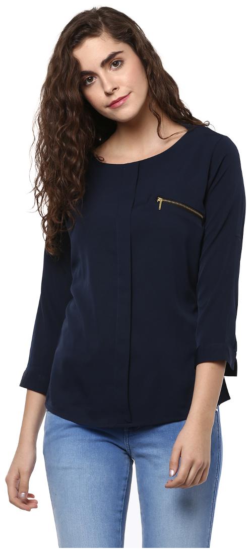 

TAARUUSH Women Striped A-line top - Blue