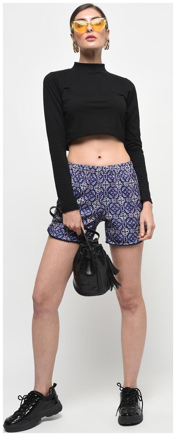 

TAARUUSH Women Printed Regular shorts - Blue