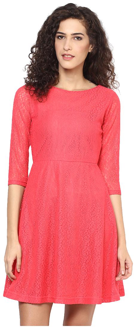 

TAARUUSH Pink Printed A-line dress