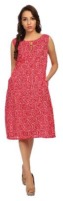 

TAARUUSH Pink Solid A-line dress