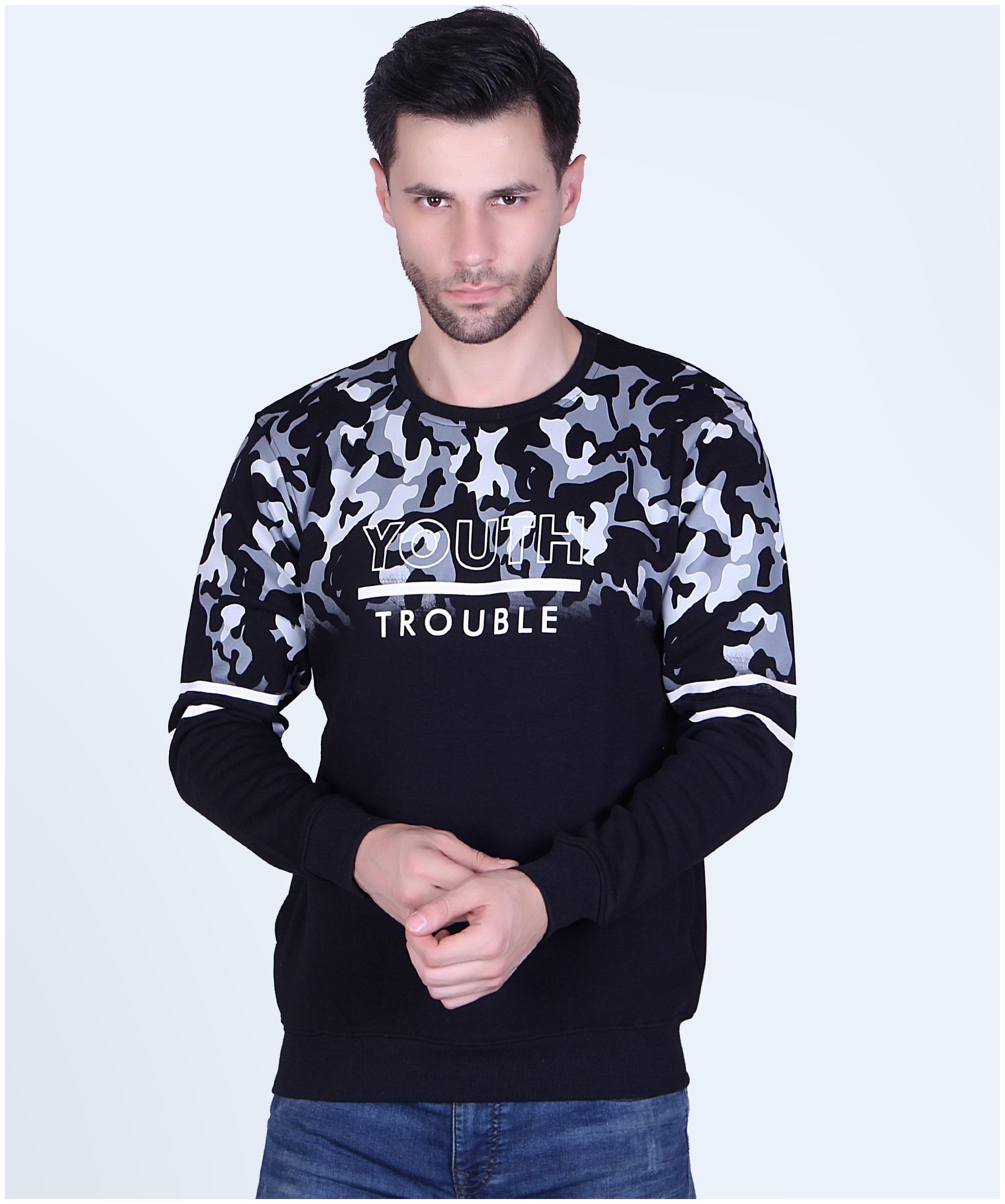 

TAB91 Men Black Round neck Sweatshirt