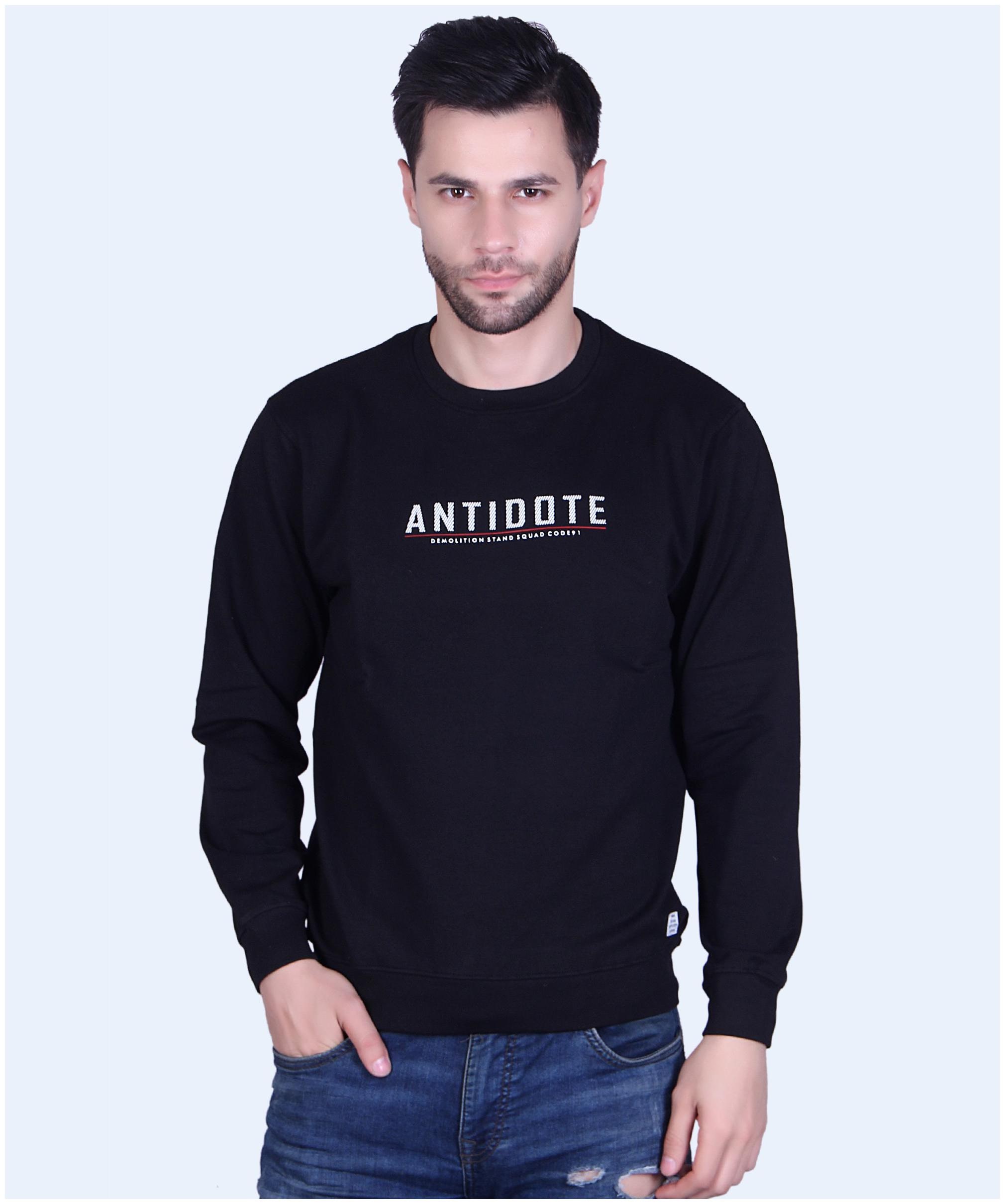 

TAB91 Men Black Round neck Sweatshirt