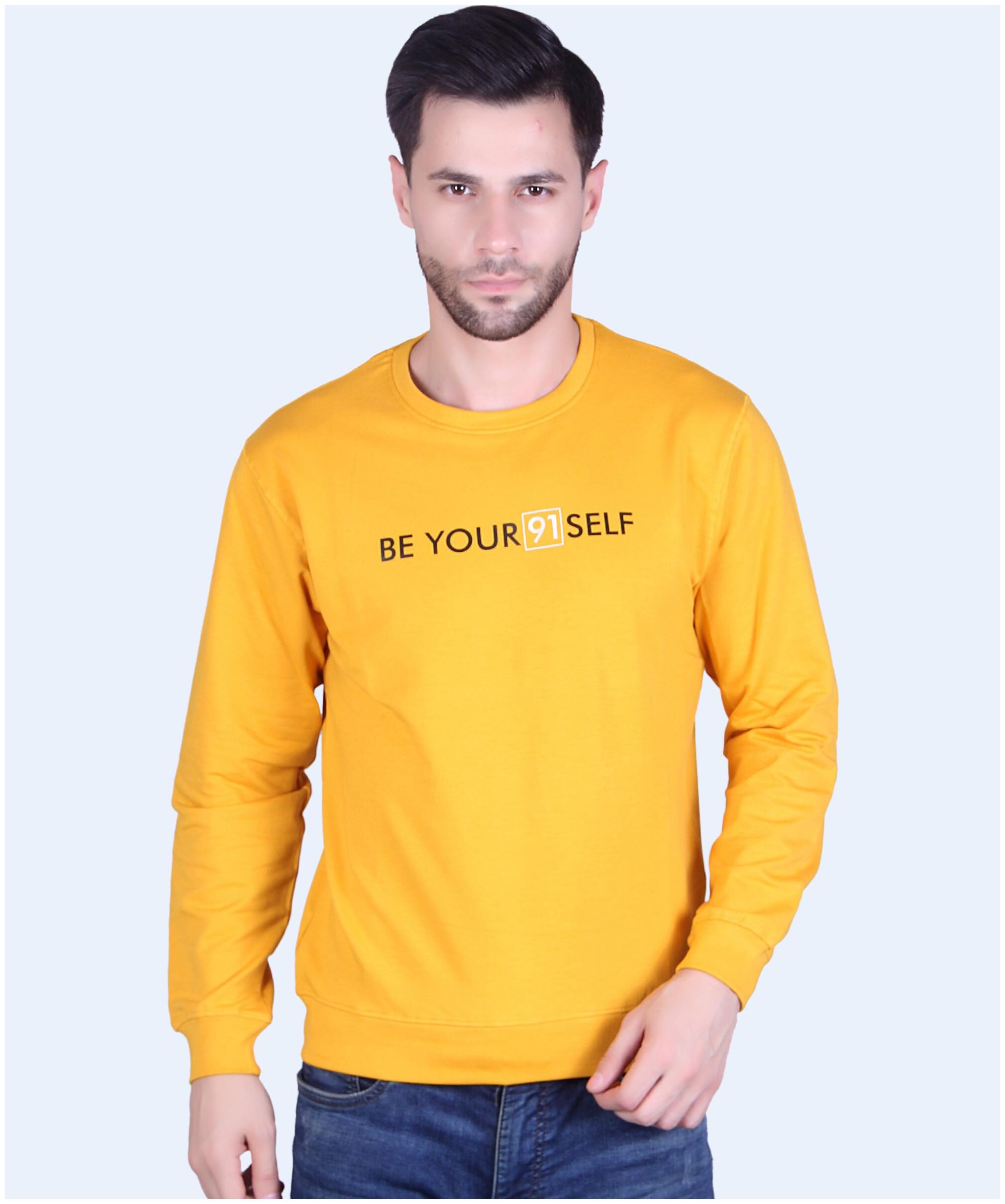 

TAB91 Men Yellow Round neck Sweatshirt