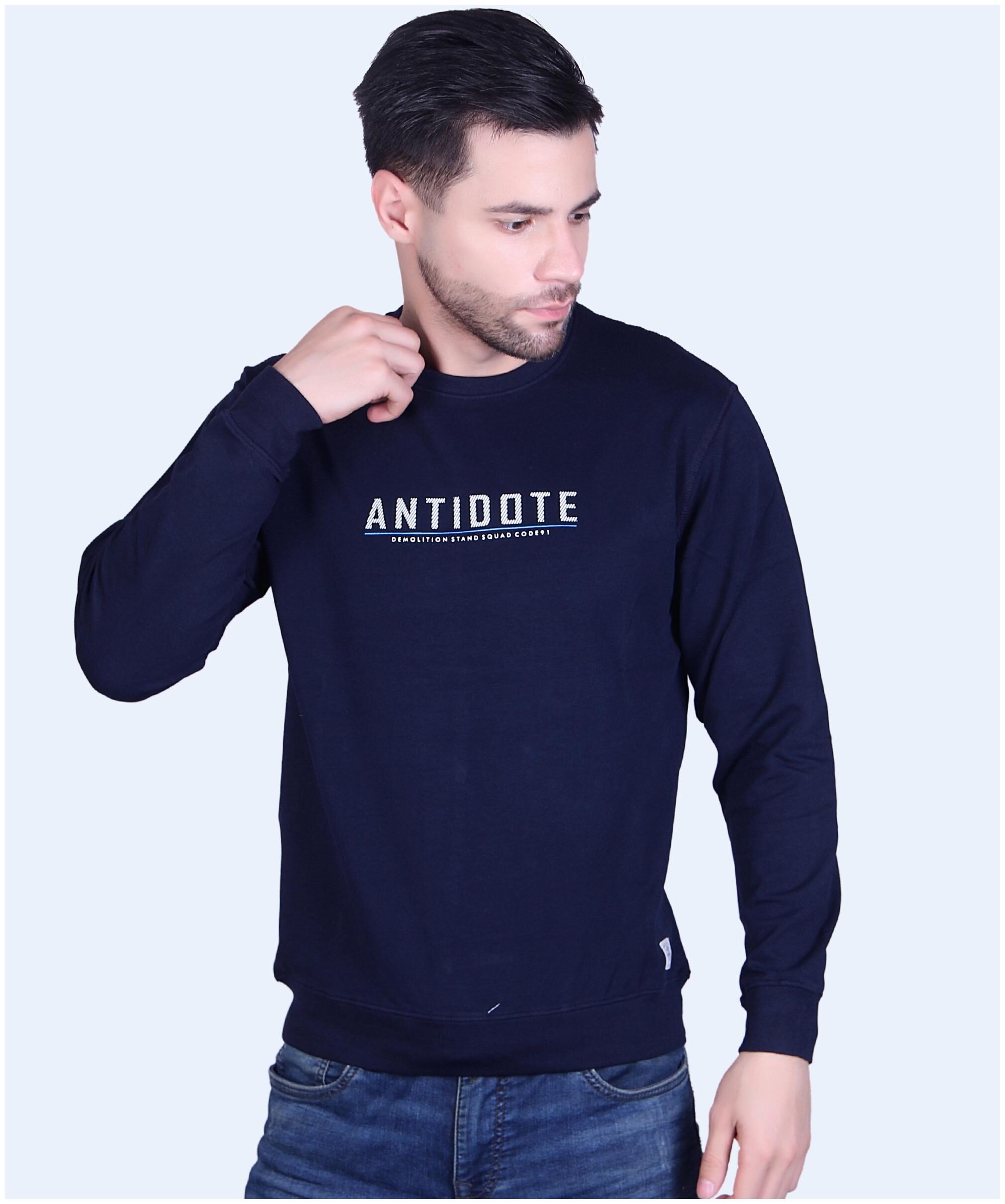 

TAB91 Men Fleece Full Sleeves Sweatshirt (Navy Blue)