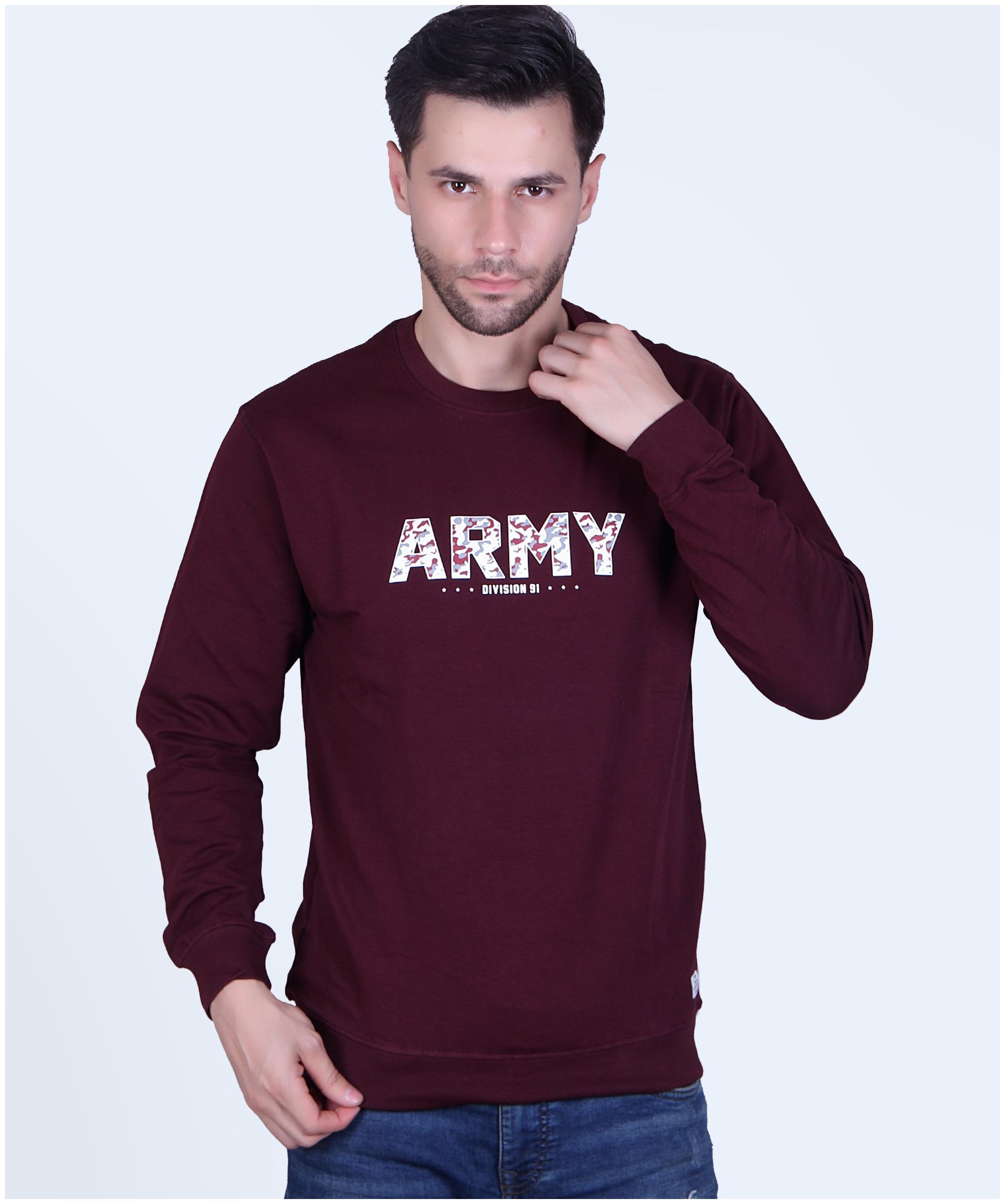 

TAB91 Men Maroon Round neck Sweatshirt
