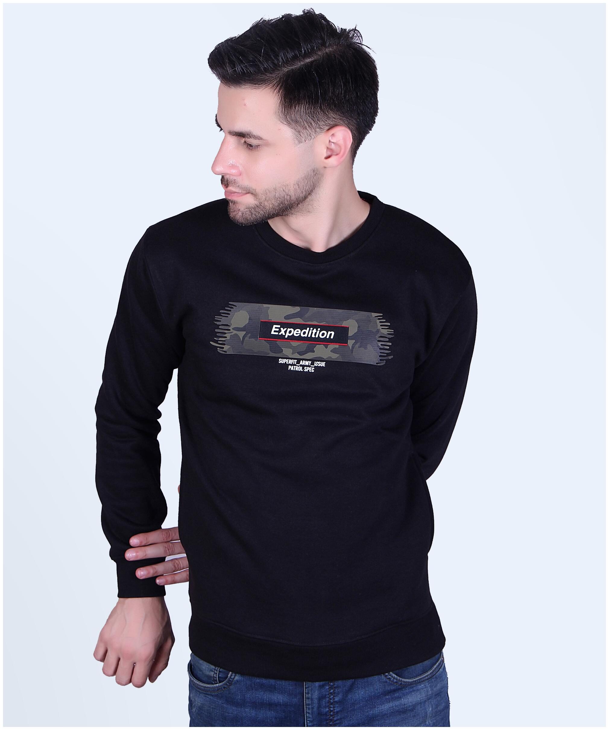 

TAB91 Men Black Round neck Sweatshirt