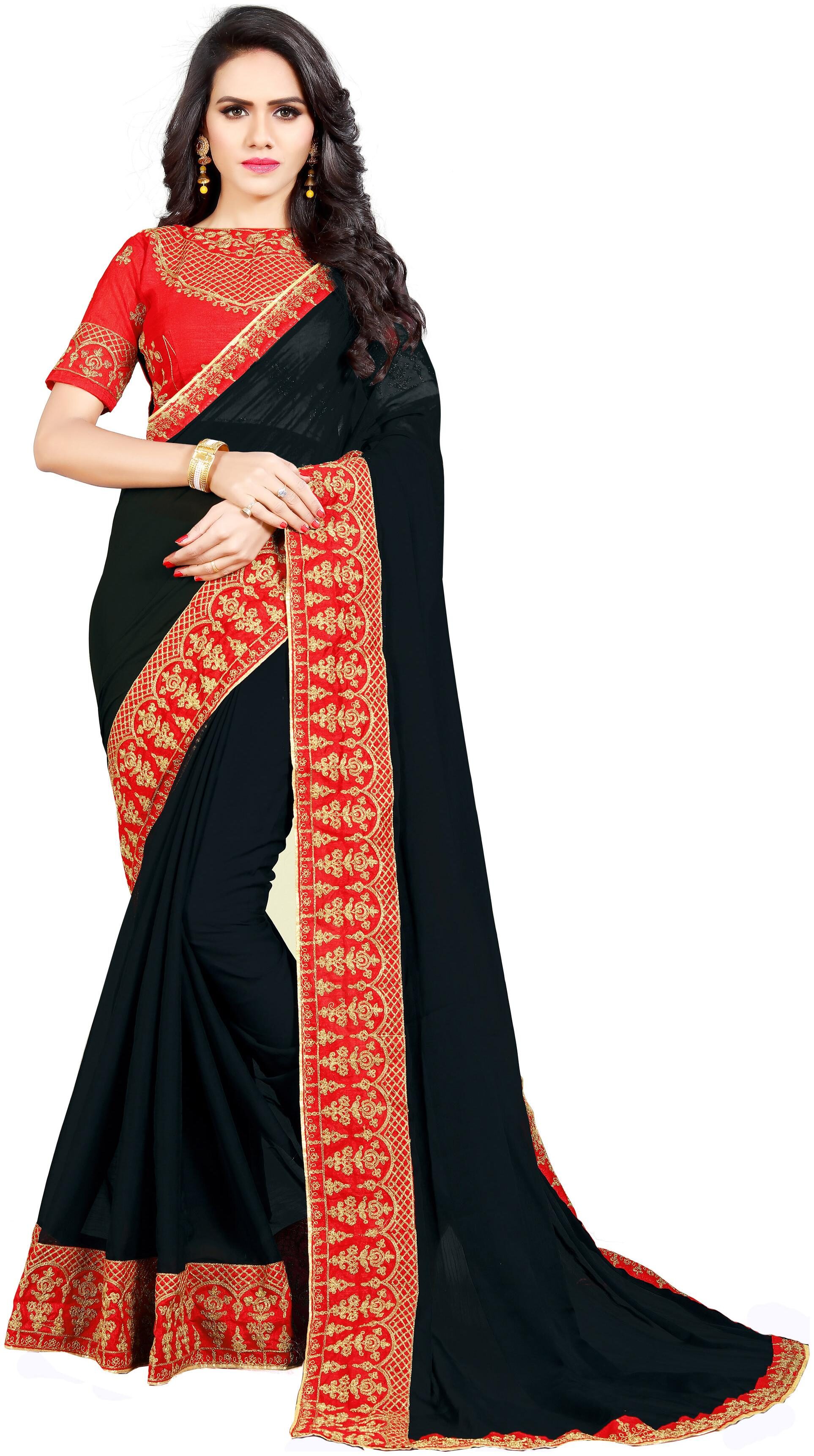 

Taboody Empire Georgette Party Designer Saree Black