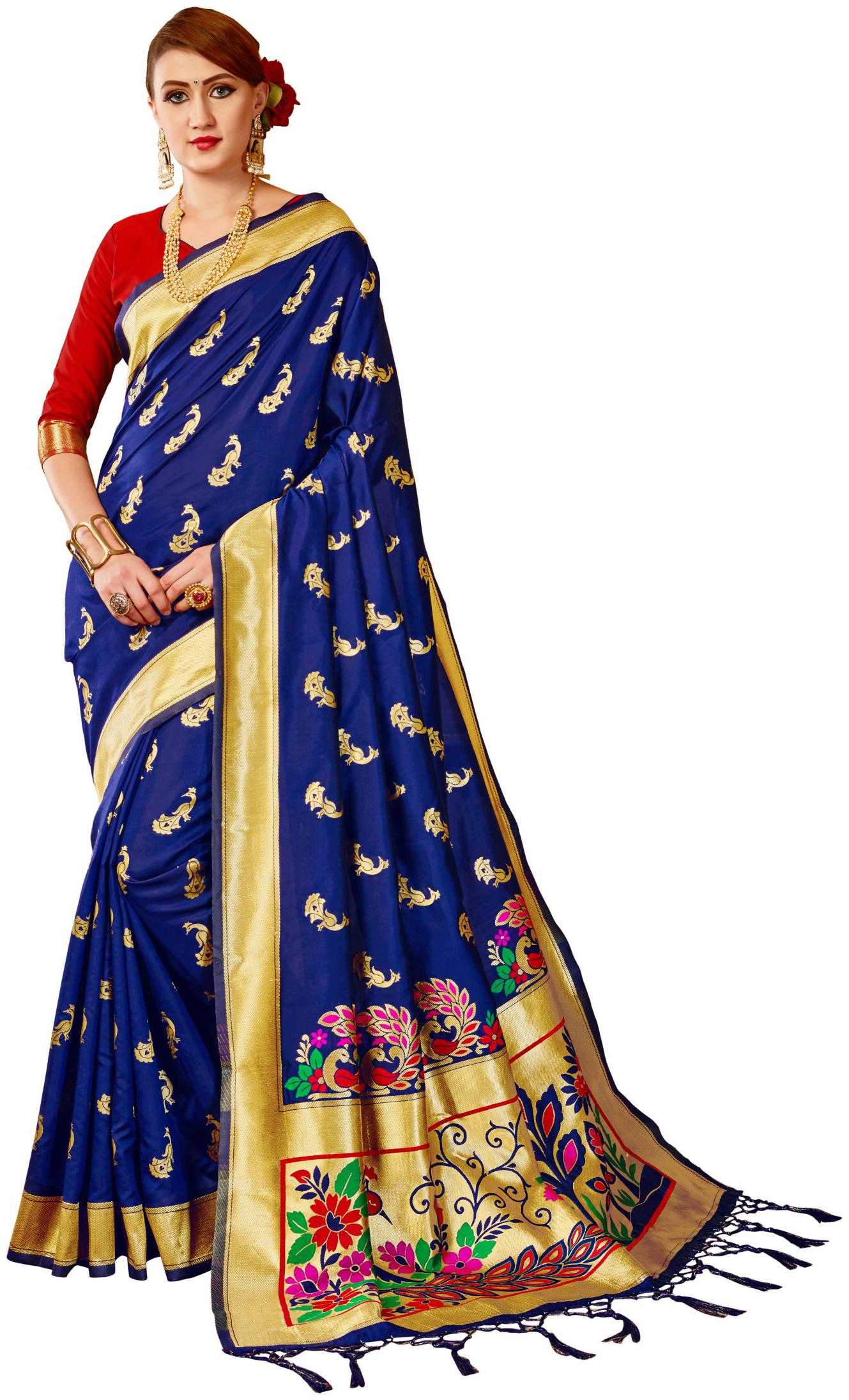 

Taboody Empire Silk Party Designer Saree Blue