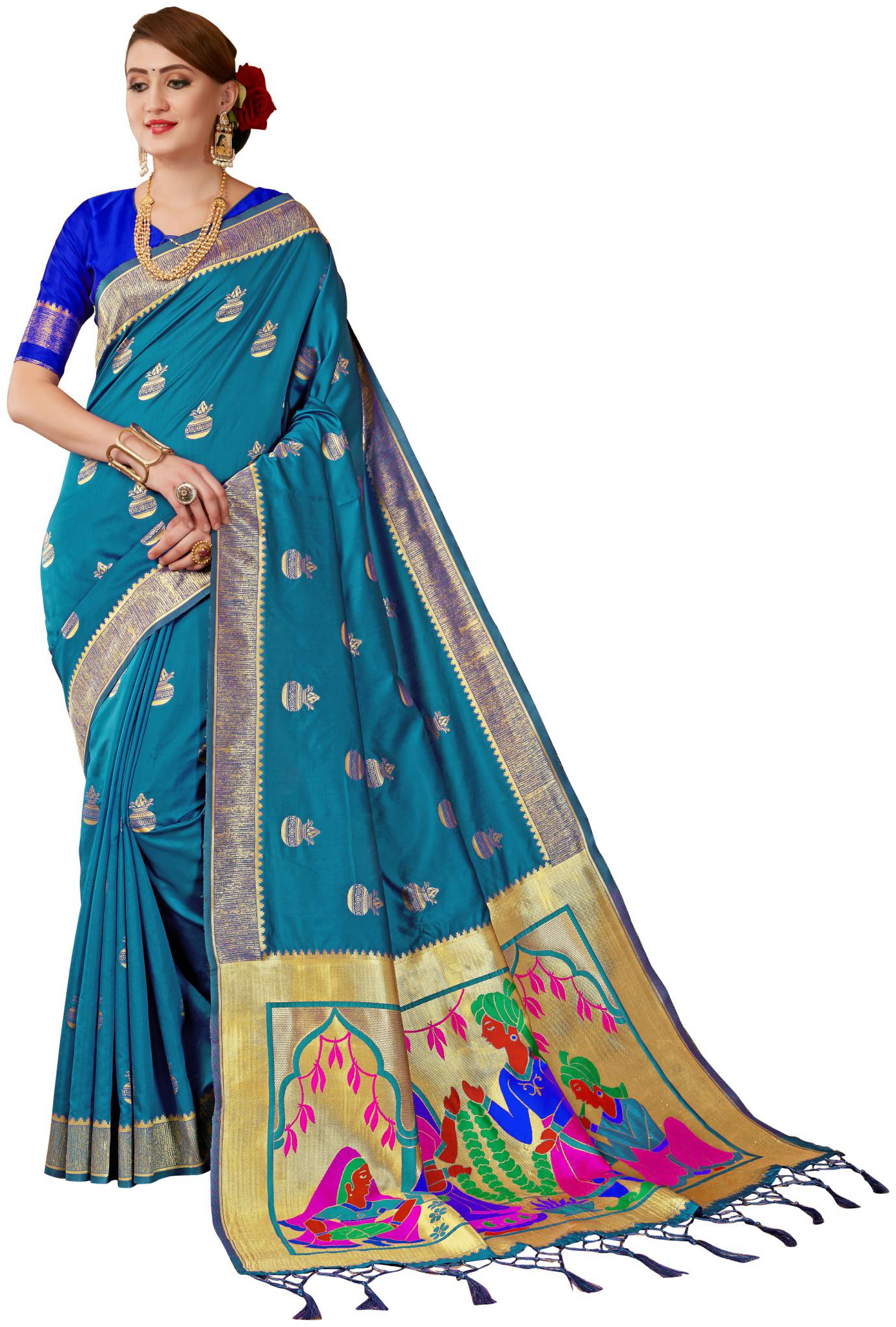 

Taboody Empire Silk Party Designer Saree Green