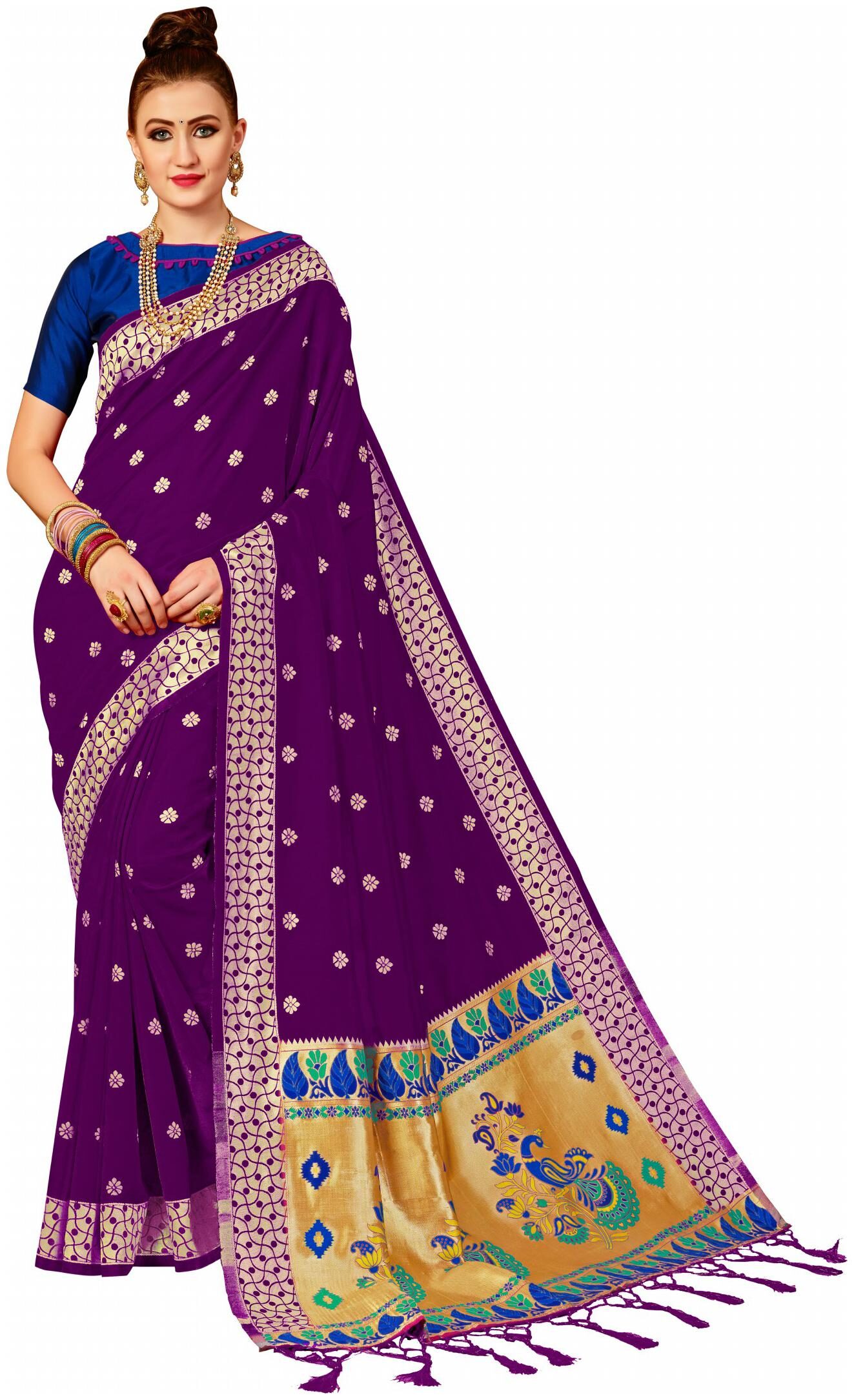 

Taboody Empire Silk Party Designer Saree Purple