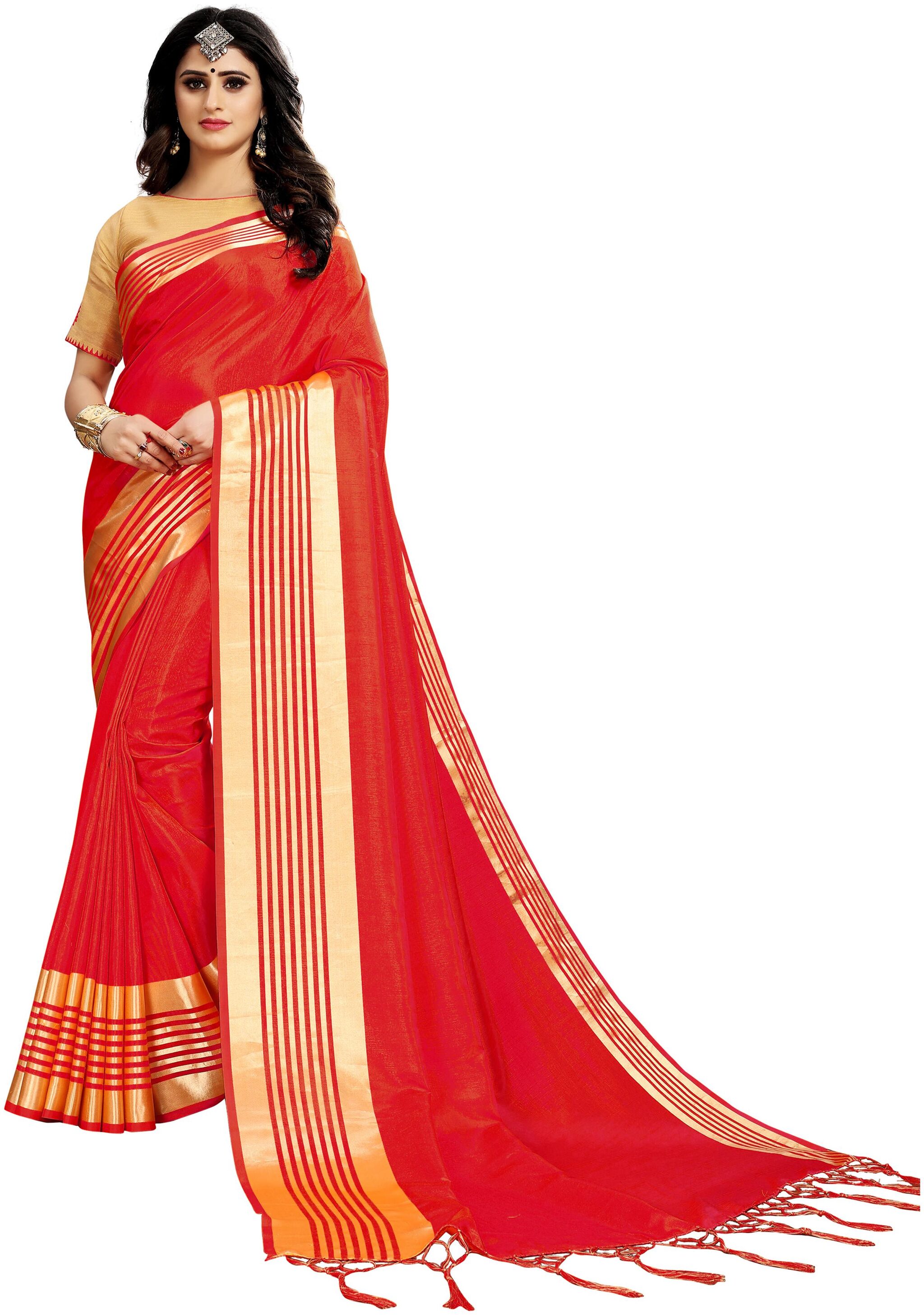 

Taboody Empire Silk Party Designer Saree Red