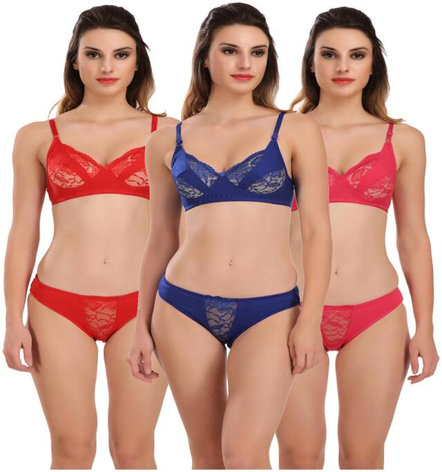 Tace Solid Bralette - 3 Lingerie Set