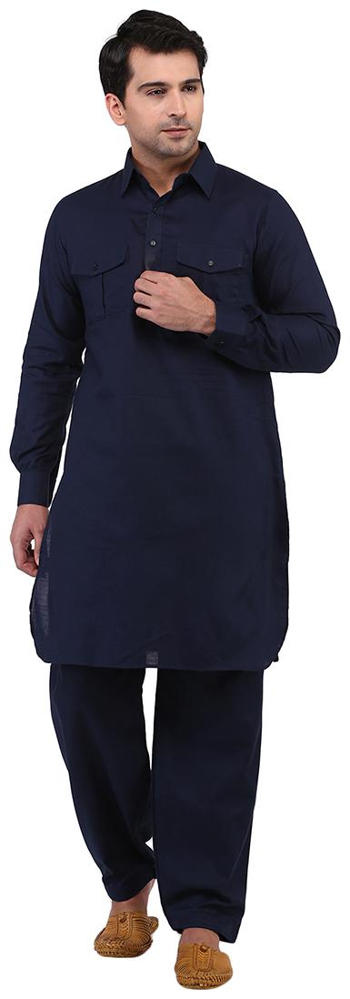 

Tag 7 Blue Cotton Kurta Pyjama