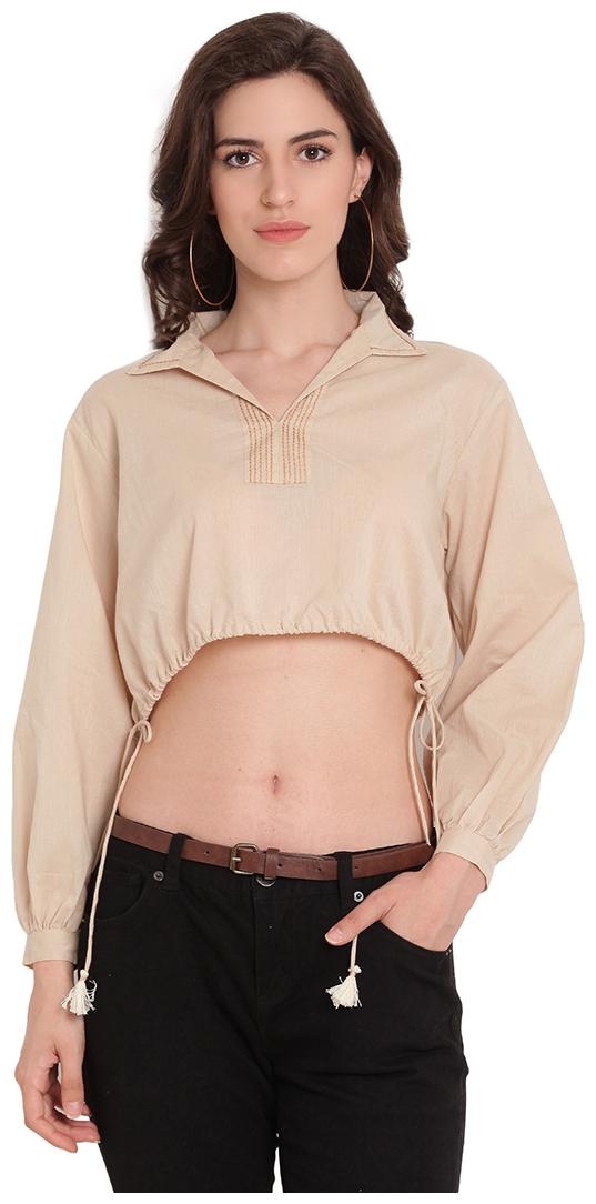 

Tag 7 Women Self design Regular top - Beige