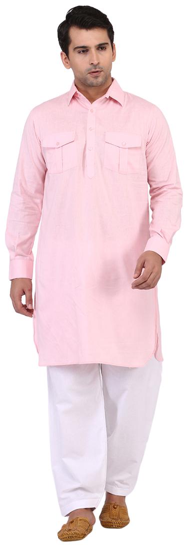 

Tag 7 Men Pink Regular Fit Kurta