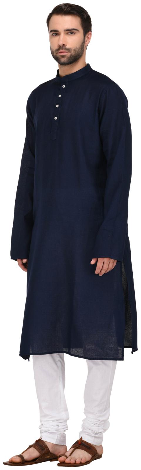 

TAG 7 Cotton Navy Blue Kurta Pajama