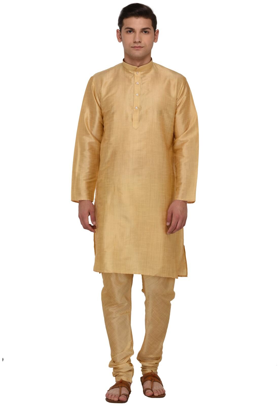 

TAG 7 Golden Zharna Kurta Pajama