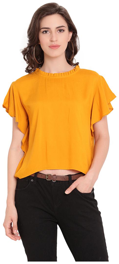 

Tag 7 Women Solid Regular top - Yellow