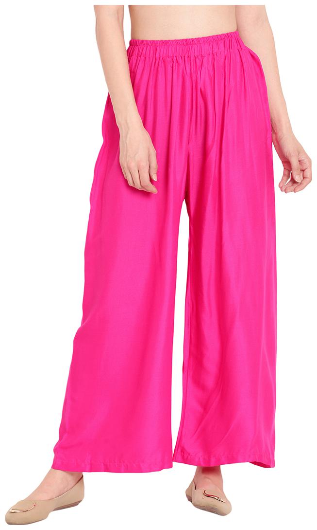 

Tag 7 Pink Solid Flared Palazzo