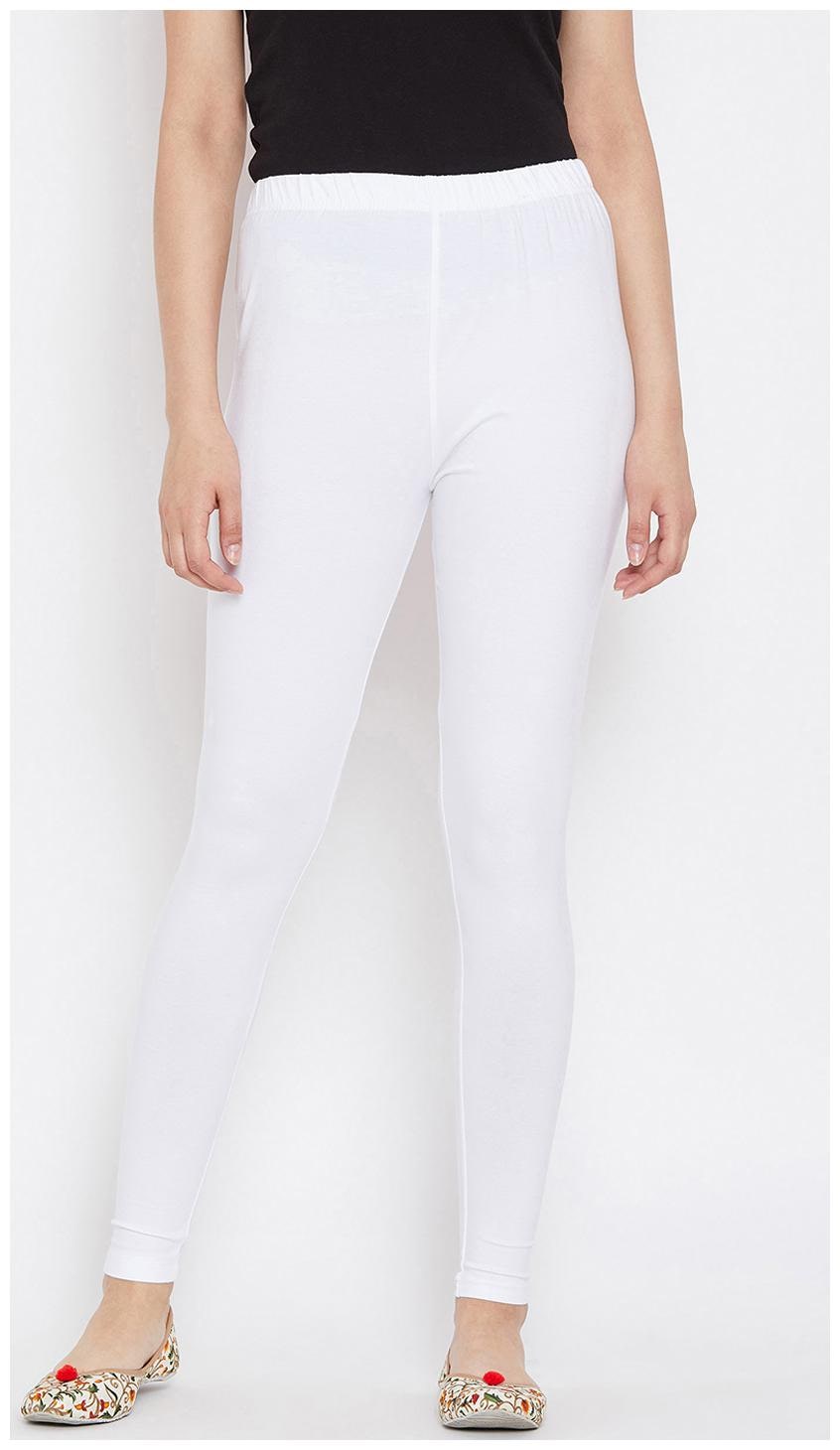 

Tag 7 Women White Solid Ankle Length Leggings