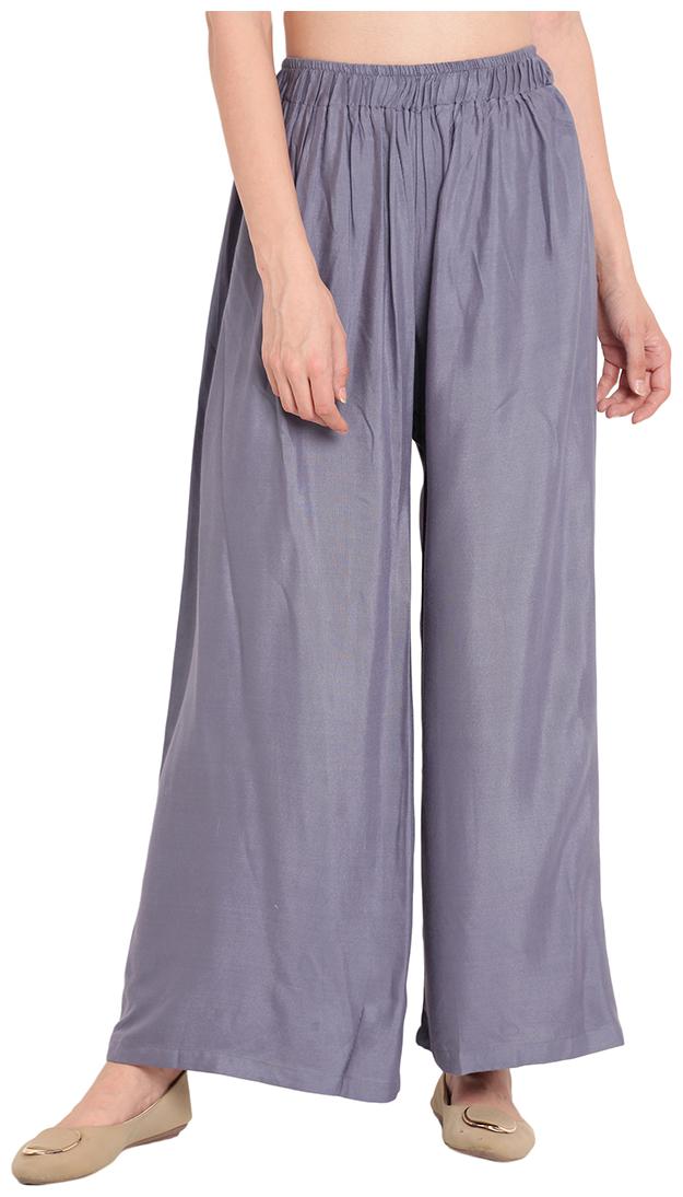 

Tag 7 Grey Solid Flared Palazzo