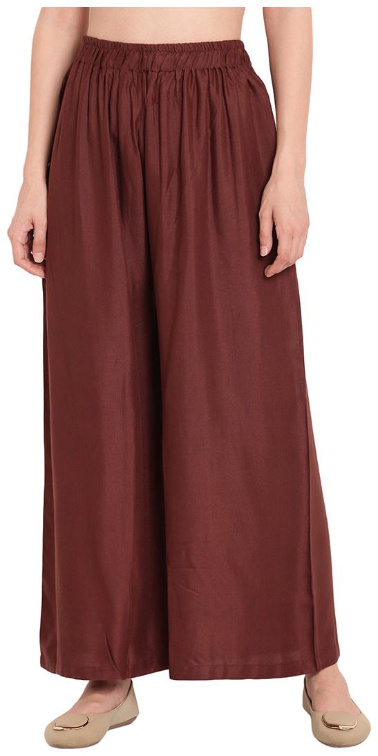 

Tag 7 Brown Solid Flared Palazzo