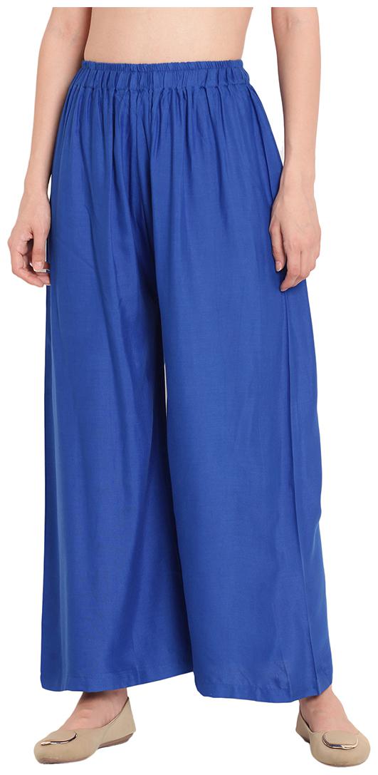 

Tag 7 Blue Solid Flared Palazzo