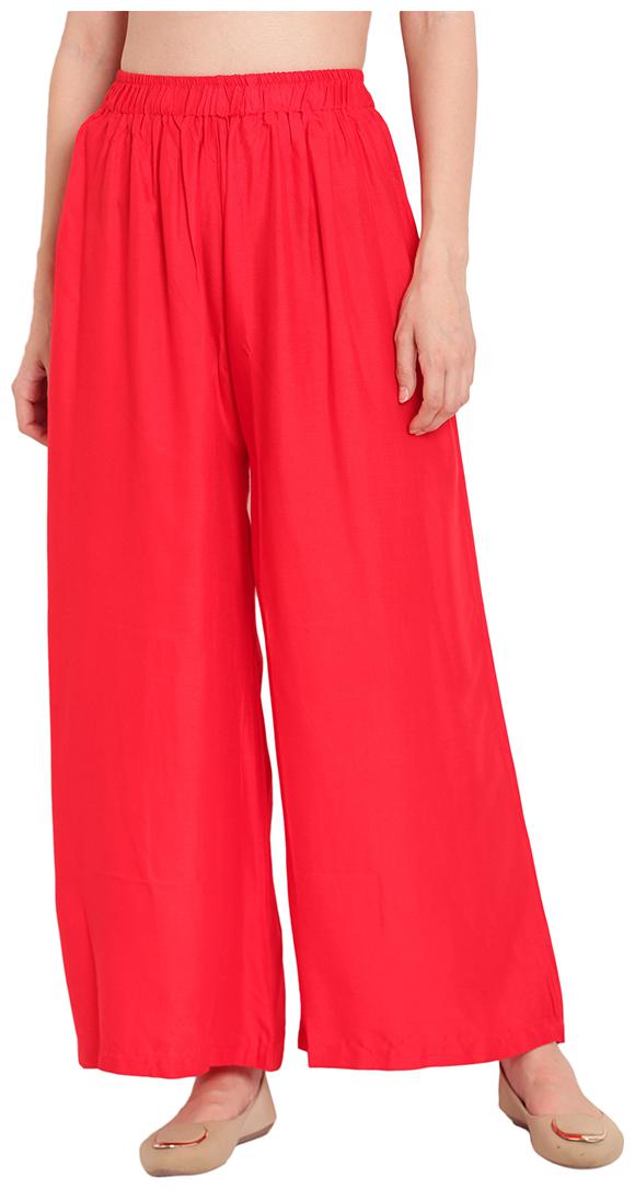 

Tag 7 Red Solid Flared Palazzo