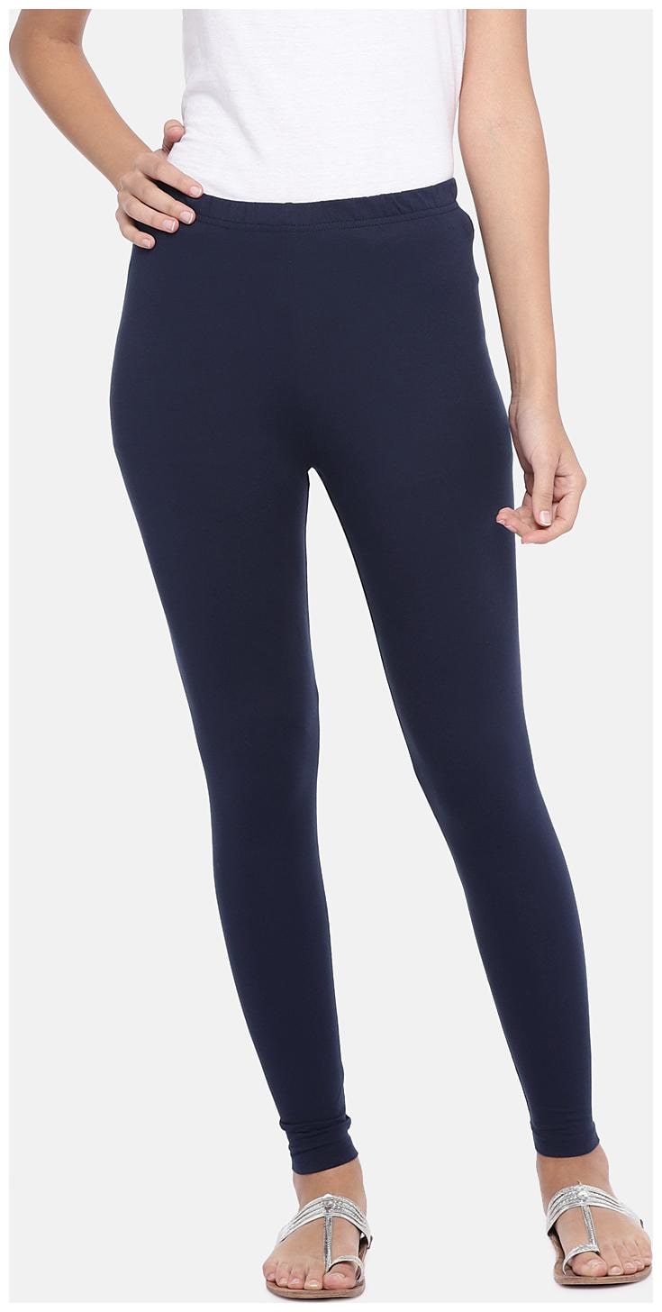 

Tag 7 Women Navy Blue Solid Ankle Length Leggings