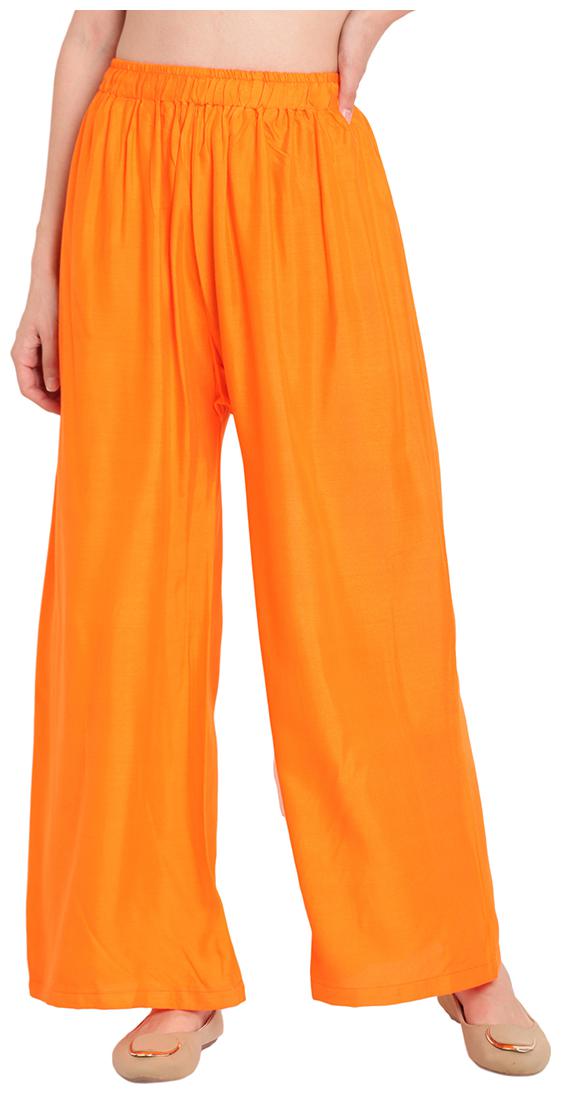 

Tag 7 Orange Solid Flared Palazzo
