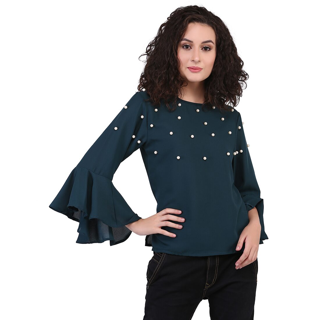 

Tag 7 Women Solid Regular top - Green
