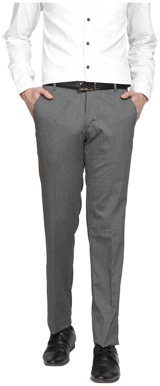 

TAHVO Men Textured Slim Fit Formal Trouser - Black