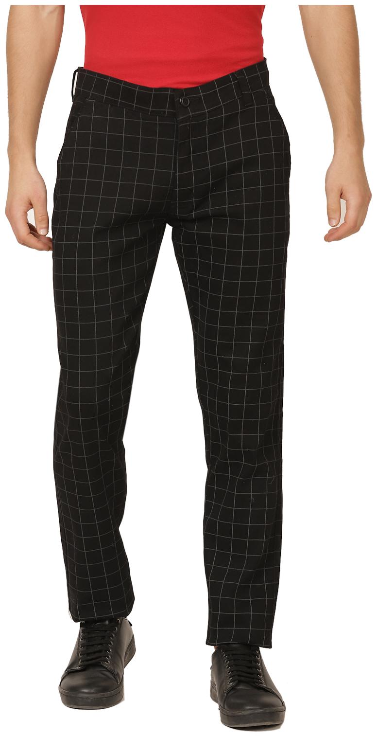 

TAHVO Men Black Checked Slim fit Chinos