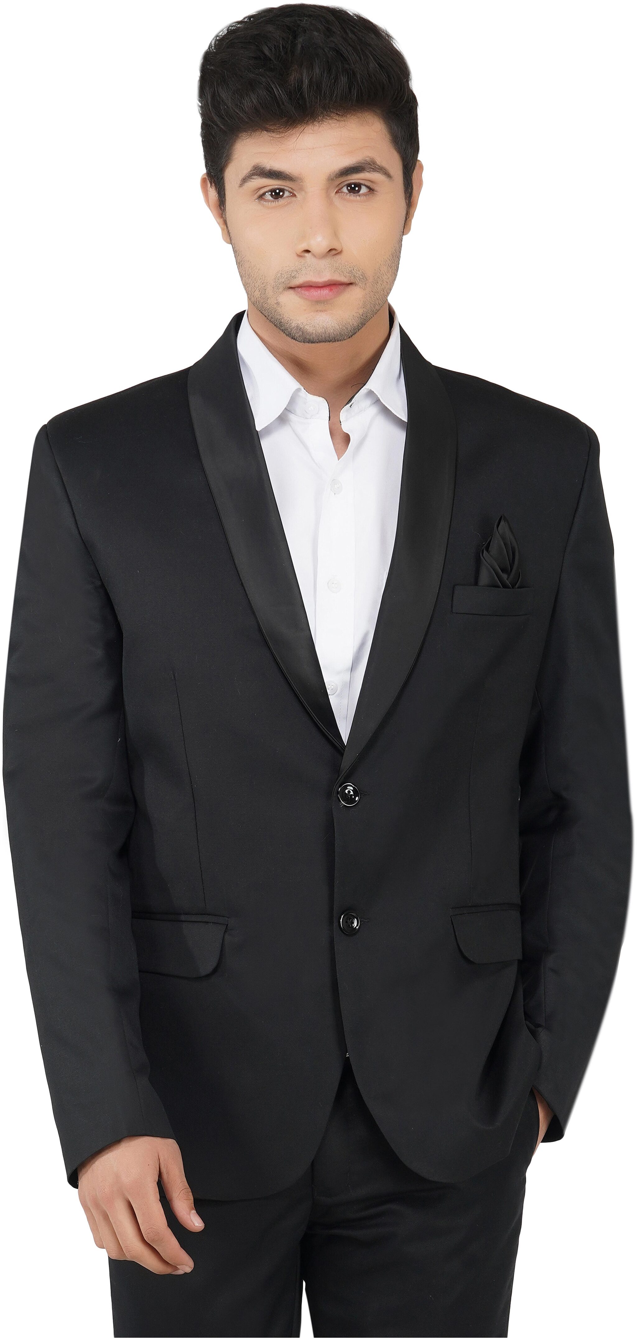 

TAHVO Men Black Solid Regular fit Tuxedo