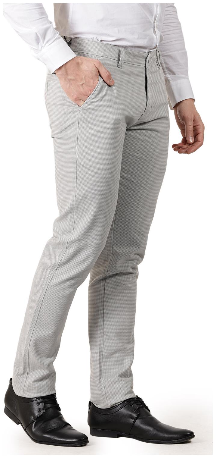 

TAHVO Men Checked Slim Fit Formal Trouser - Grey