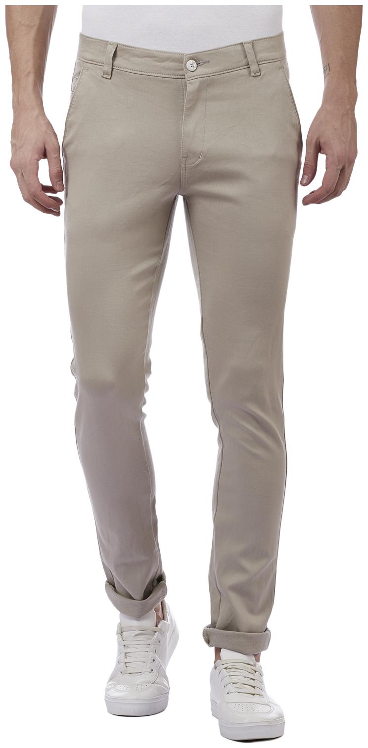 

TAHVO Men Beige Textured Slim fit Wrinkle free Regular trousers