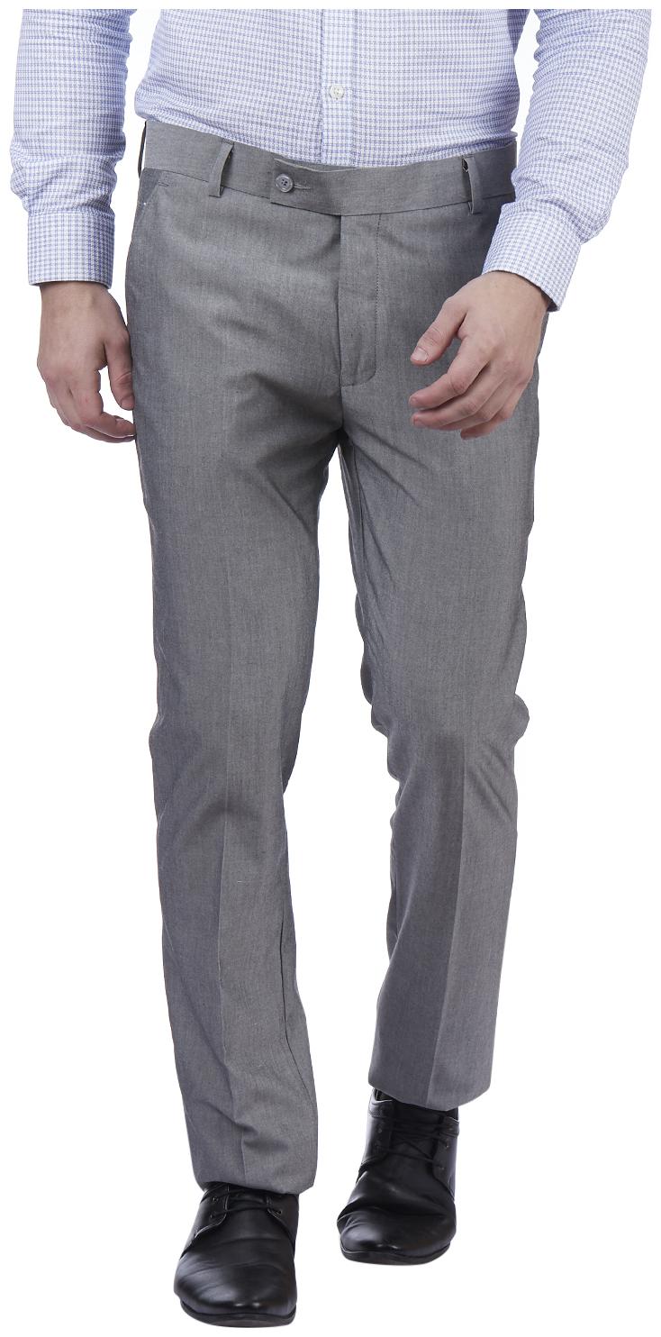 

TAHVO Men Solid Slim Fit Formal Trouser - Grey
