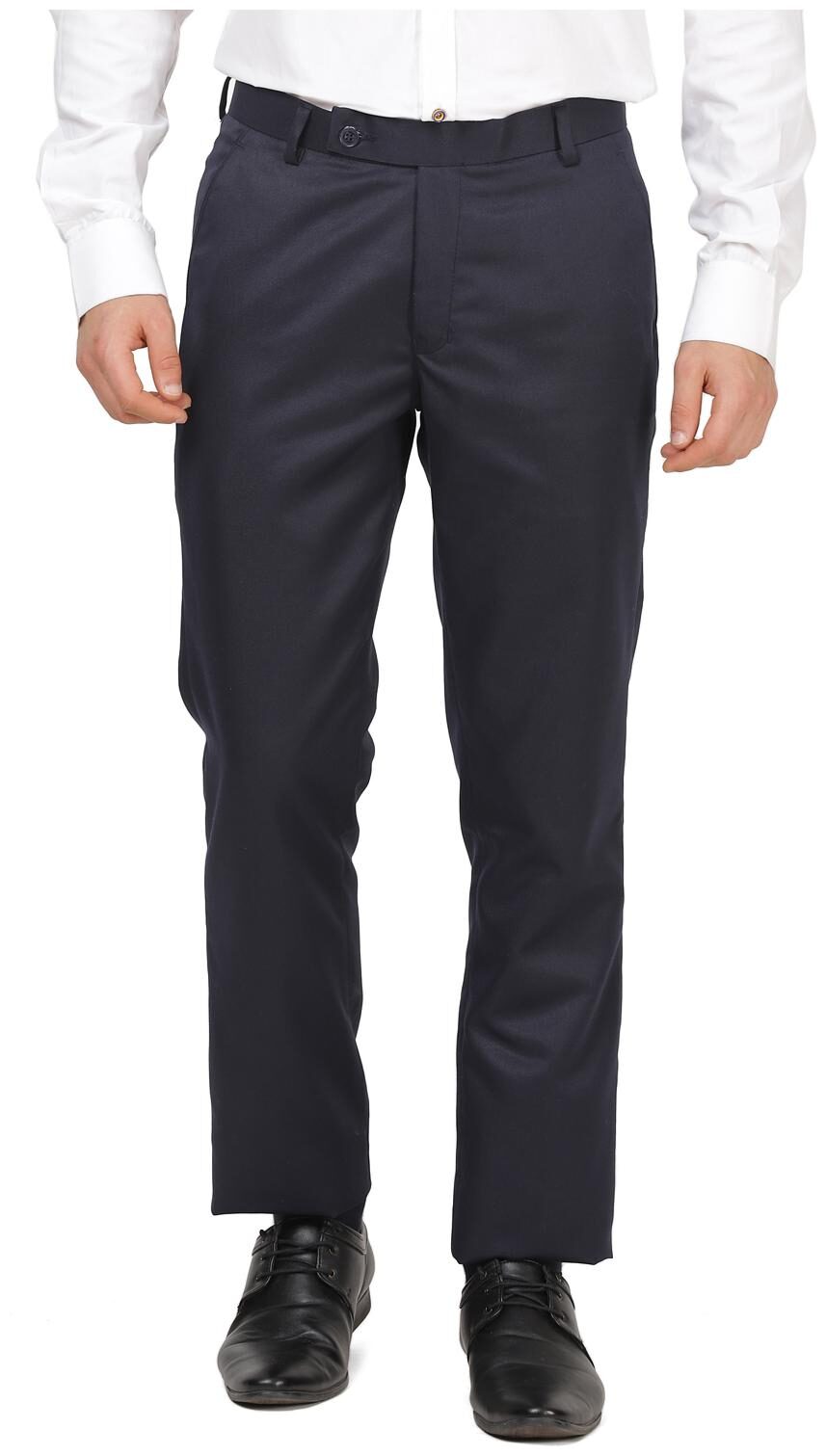 

TAHVO Men Solid Slim Fit Formal Trouser - Blue