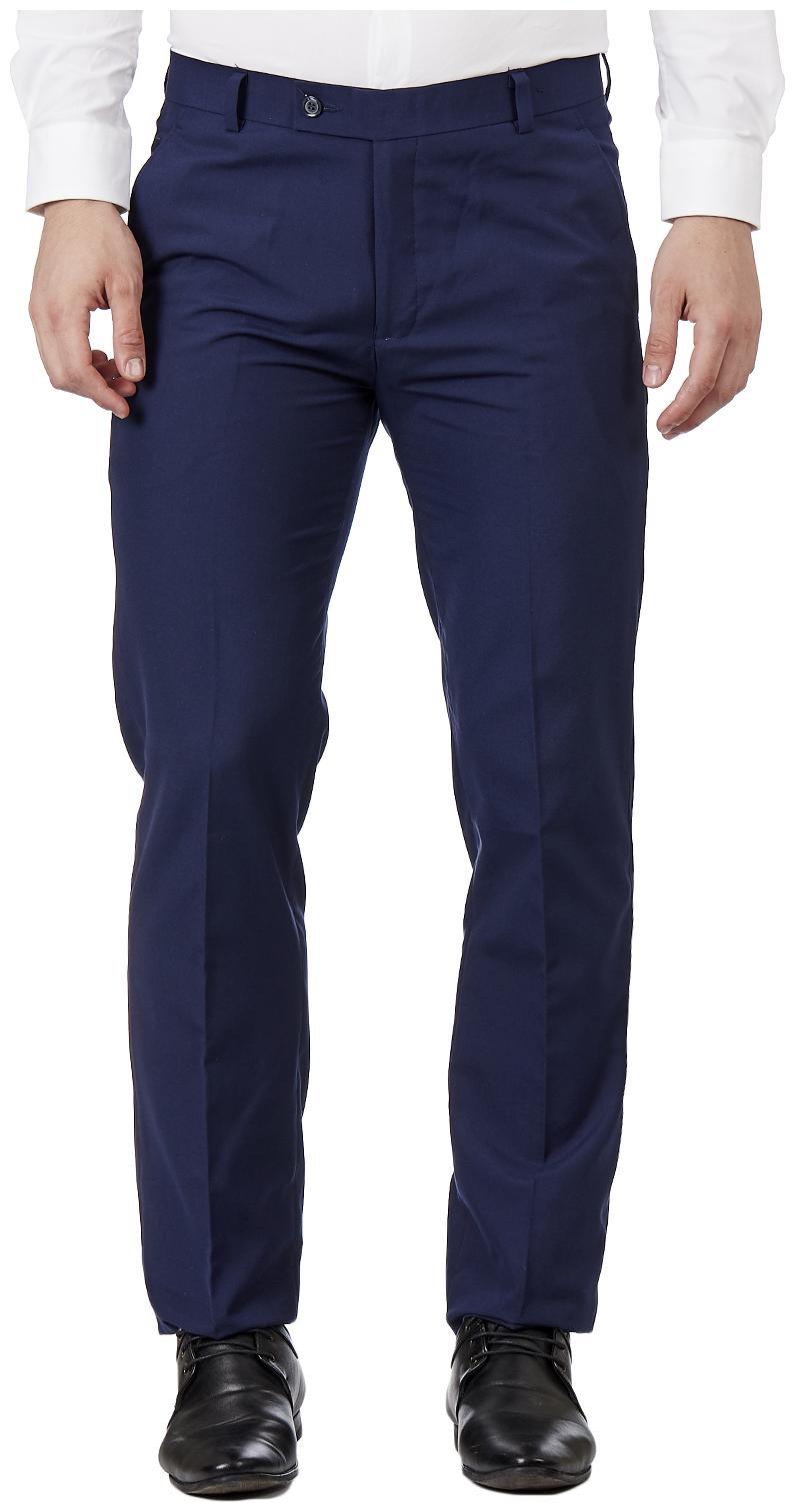 

TAHVO Men Textured Regular Fit Formal Trouser - Blue
