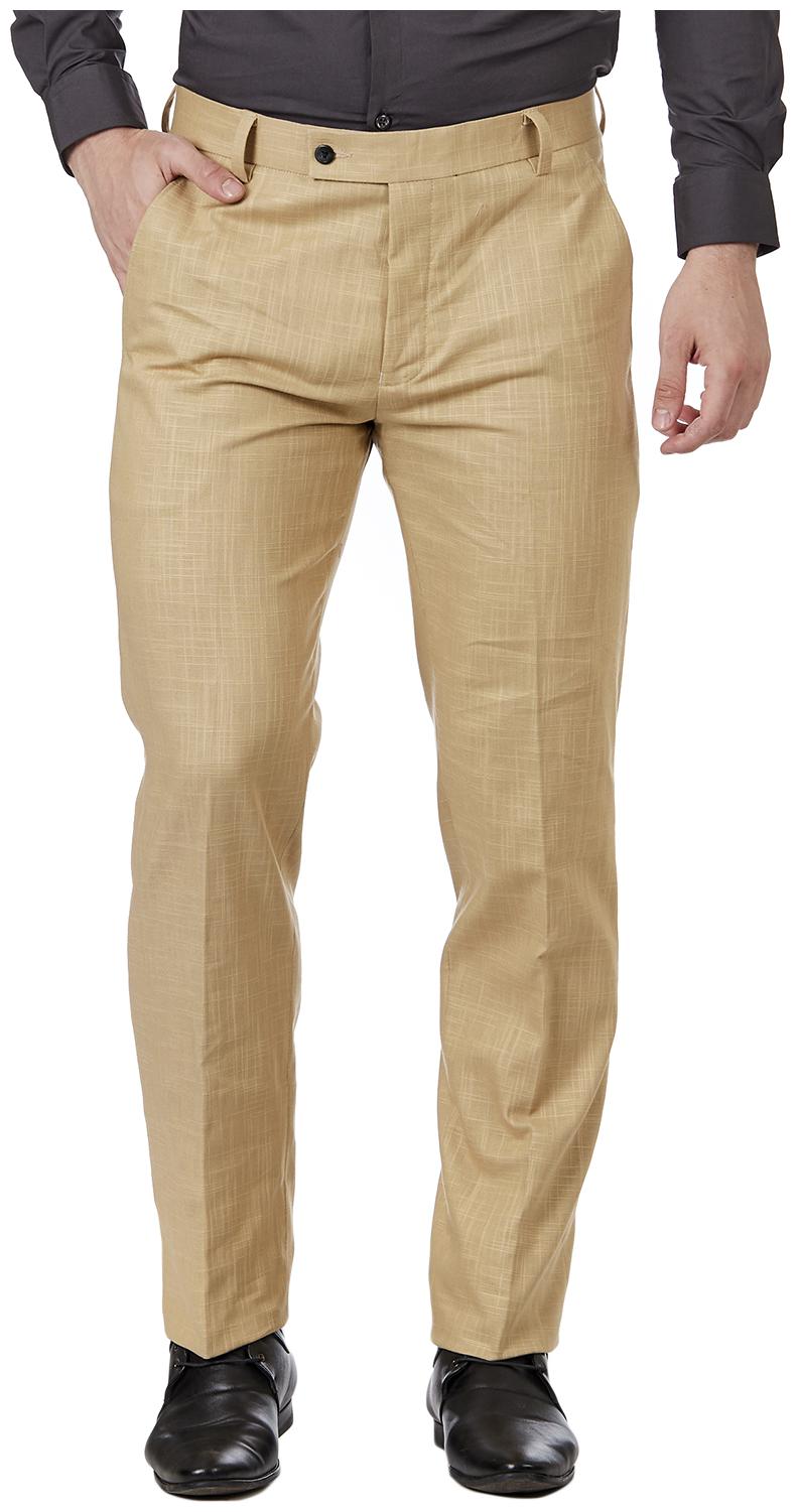 

TAHVO Men Textured Regular Fit Formal Trouser - Brown