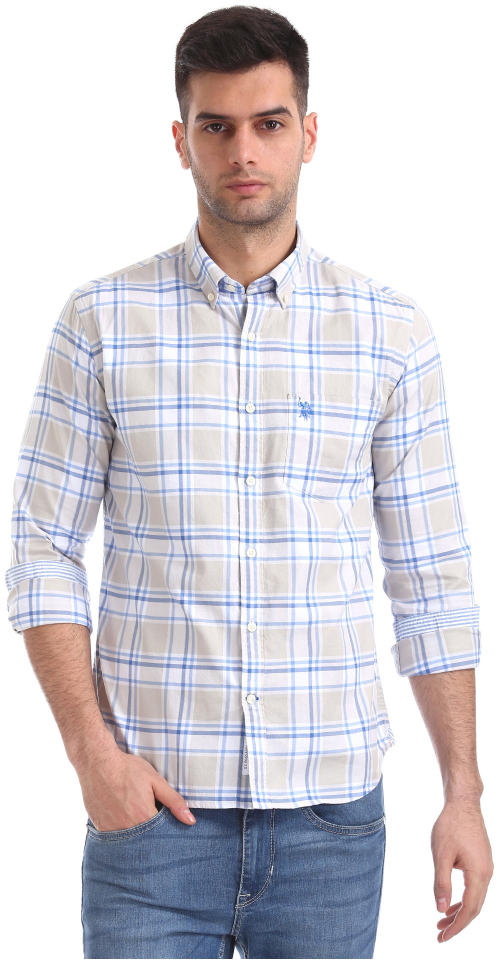 

U S Polo Assn Men Multi Checked Regular Fit Casual Shirt