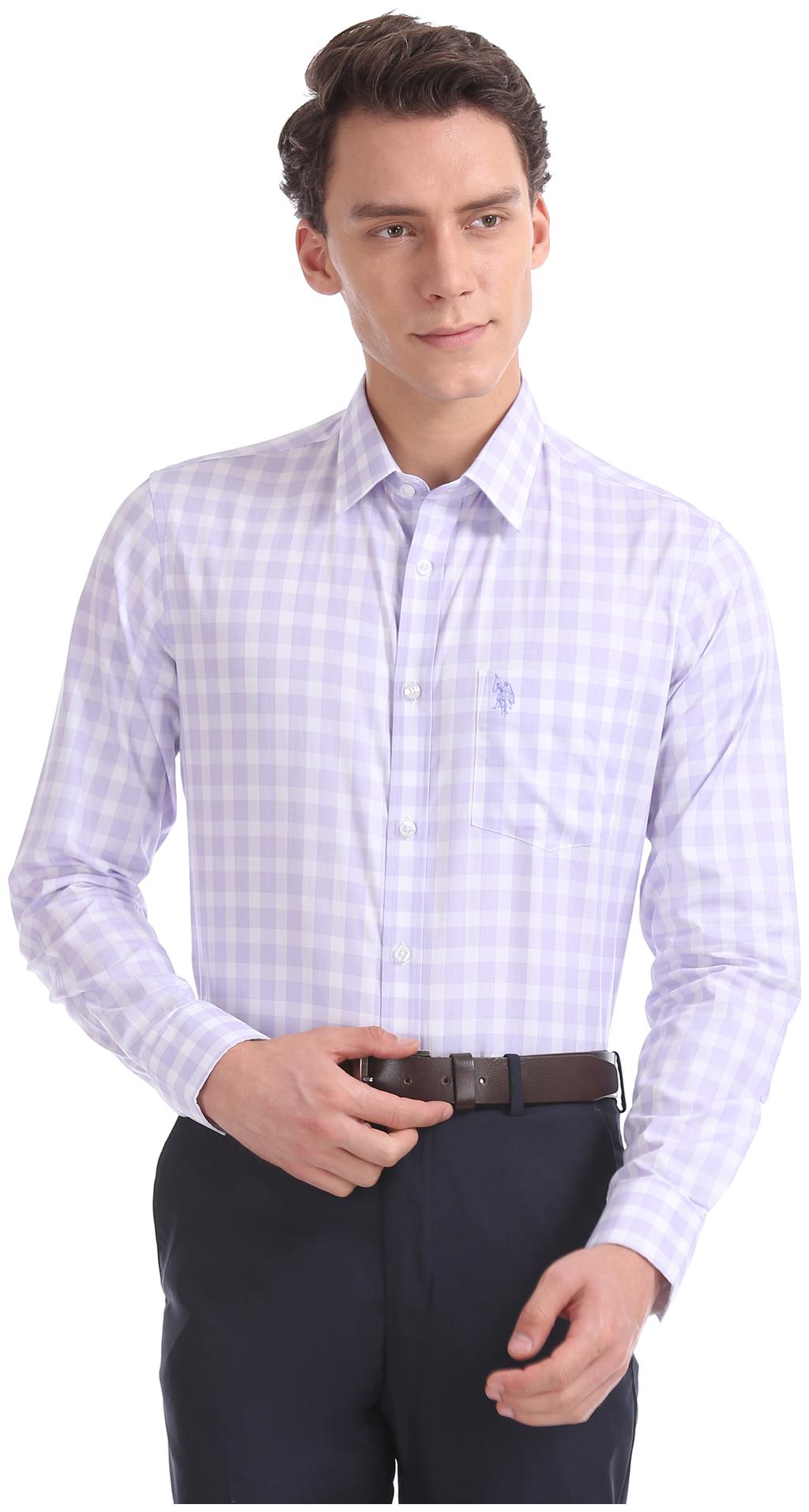 

U S Polo Assn Men Regular fit Formal Shirt - Purple