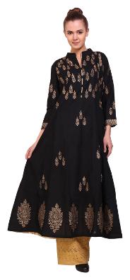 

Tamannah black Cotton Printed Kurtas