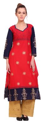 

Tamannah blue Cotton Printed Kurtas