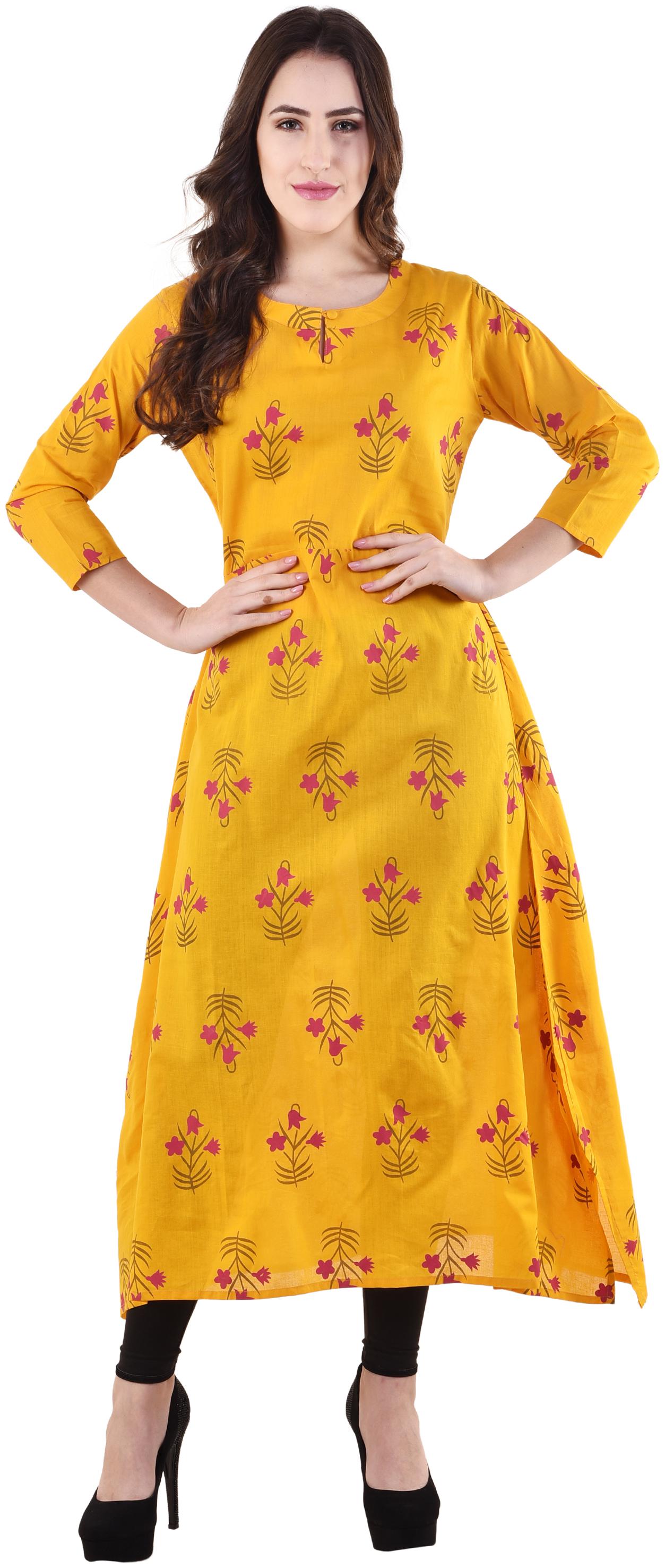 

Tamannah Cotton Yellow Kurta