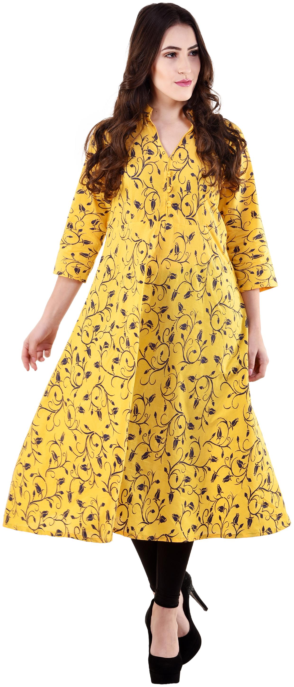 

Tamanna Women Yellow Printed Anarkali Kurta