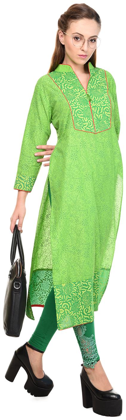 

Tamanna Women Green Printed Straight Kurta
