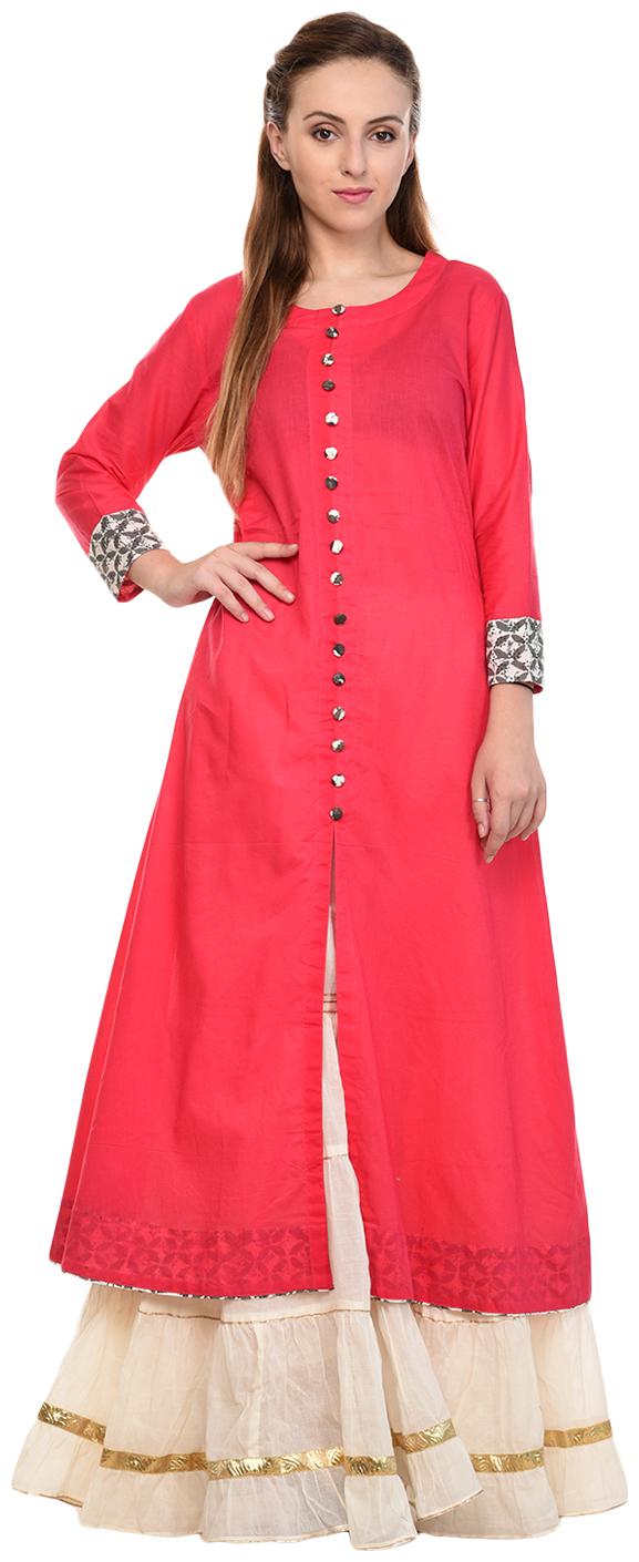 

Tamanna Women Red Printed Straight Kurta