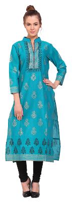 

Tamannah green Cotton Printed Kurtas